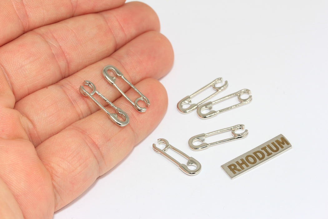 6,5x20 mm Rodyum Kaplama Emniyet Pimi Tılsımı, Emniyet Pimi Boncukları, BRT864