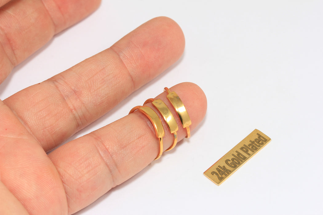 Anelli personalizzati in oro lucido 24k da 16-18 mm, regolabili, BRT888