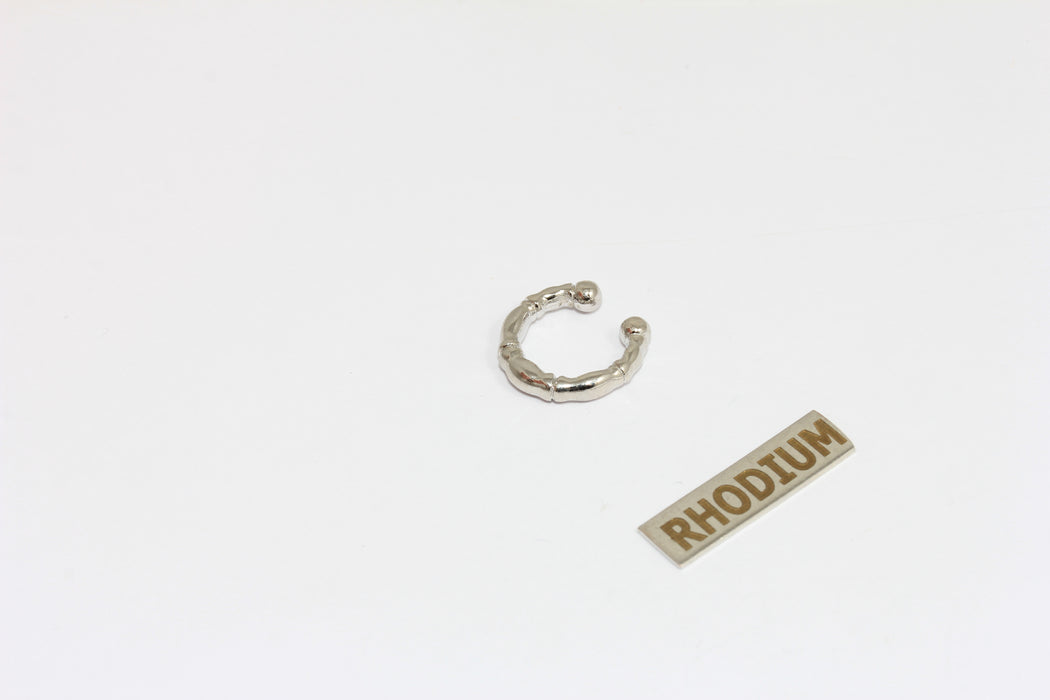 16mm Rhodium Plated Hoop Ear Cuff, Dainty Ear Cuff, Bone  BRT883
