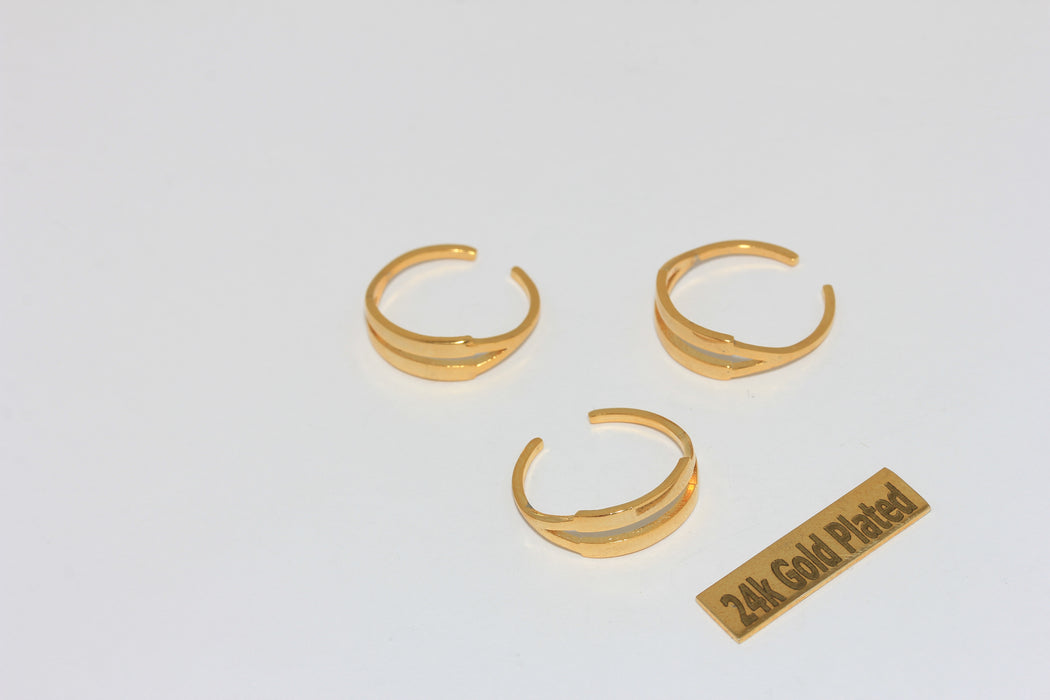 Anelli personalizzati in oro lucido 24k da 16-18 mm, regolabili, BRT887
