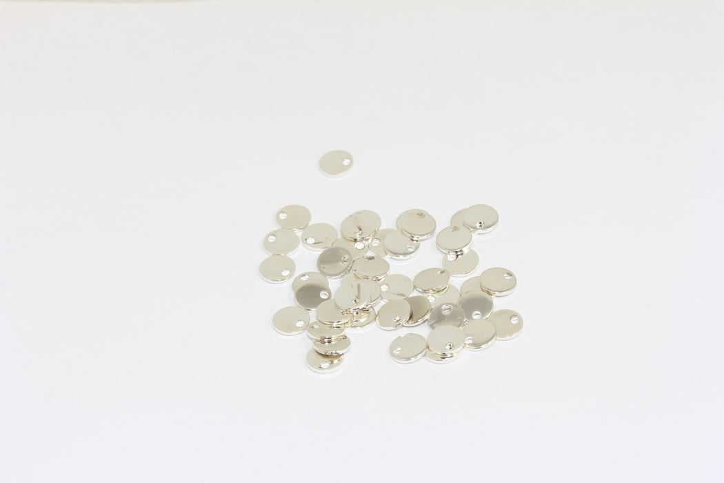 6 mm Gümüş Kaplama Madeni Paralar, Madeni Para Takıları, Damla Takılar, Yuvarlak Takılar, ALS49