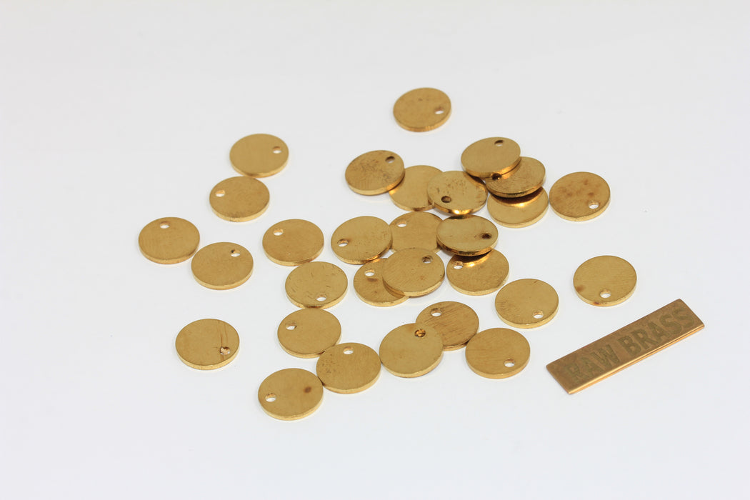 10 mm Ham Pirinç Madeni Paralar, Yuvarlak Takılar, Pirinç Bulgular, Pirinç ALS27