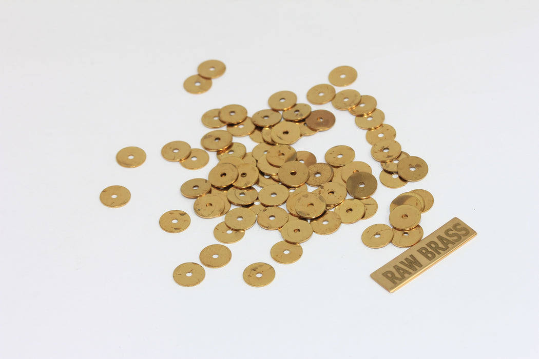 7mm Ham Pirinç Yuvarlak Disk, Damgalama Etiketi, Madeni Paralar, Orta ALS24