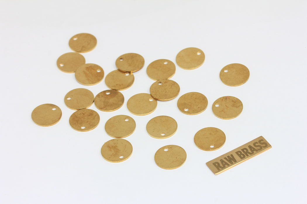 Ciondoli rotondi in ottone grezzo da 12 mm, disco rotondo, medaglione ALS7