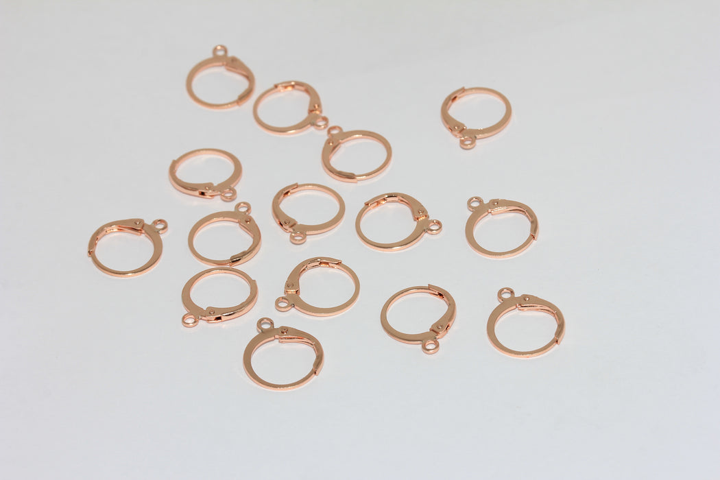 12x14mm Rose Gold Earring Leverback, Plain Leverback , CMR99