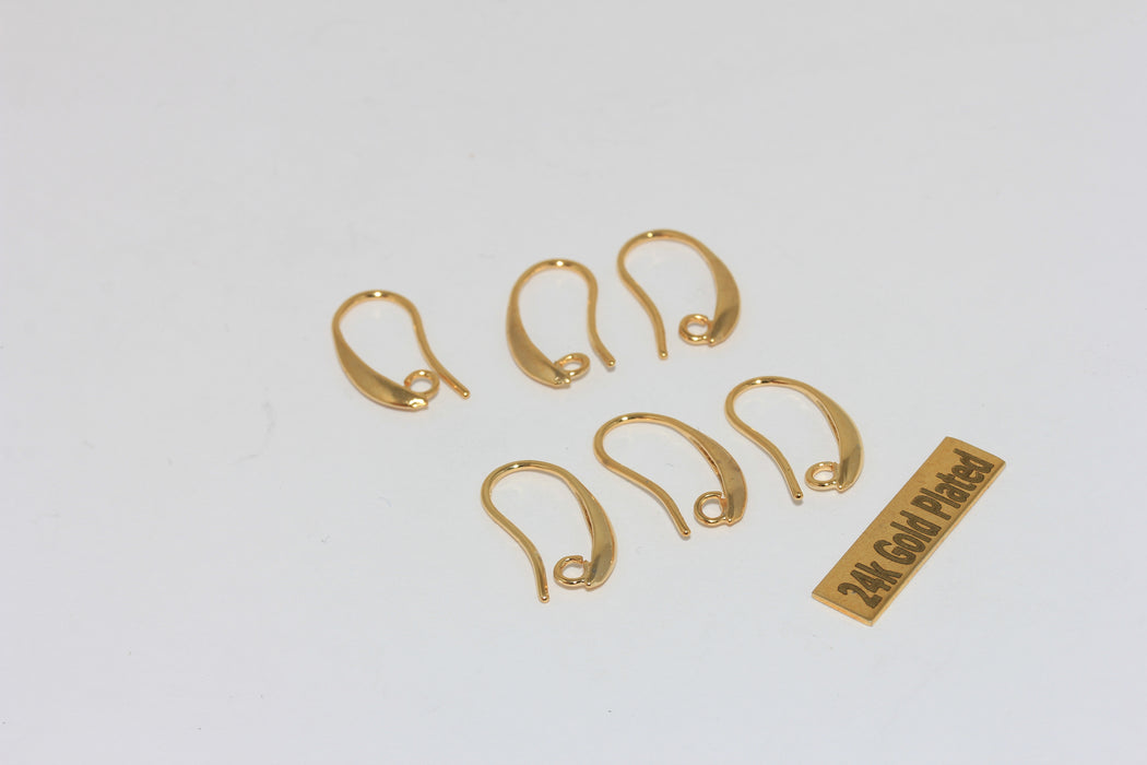 9x19mm 24 ayar Parlak Altın Kulak Telleri, Altın Balık İğneleri, CMR104 İğnesi