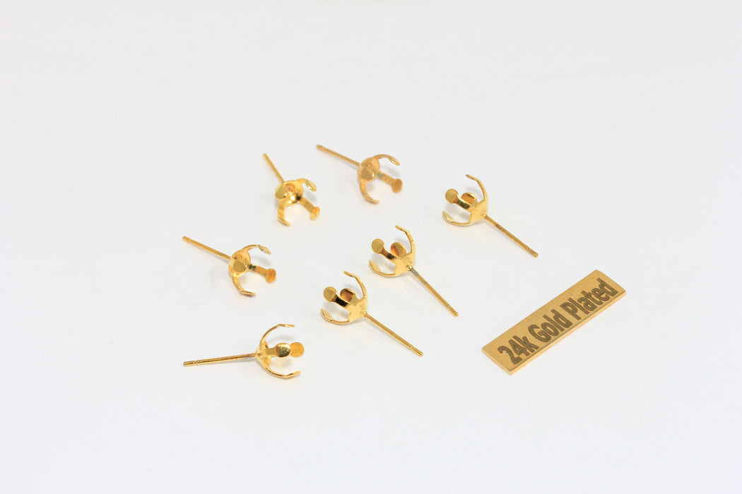 8 mm 24 Ayar Parlak Altın Küpe, Küpe, Küpe İğnesi, Taş CMR102