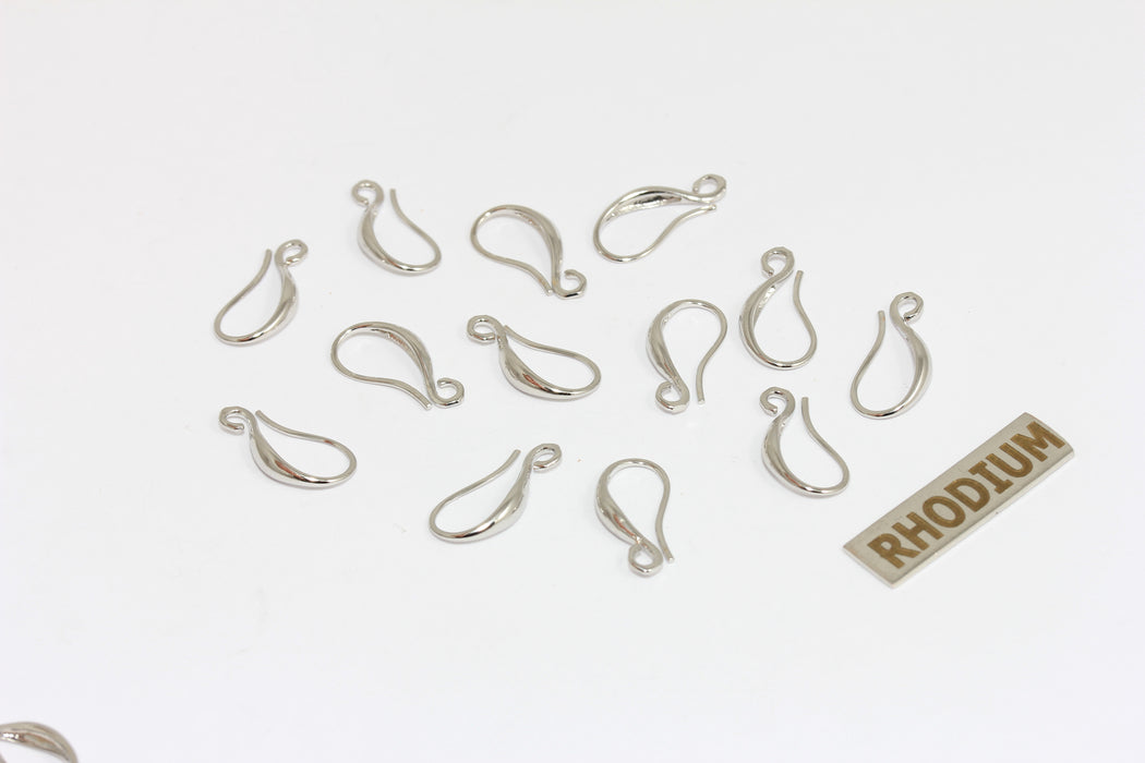 Ganci per orecchini placcati in argento 8x15 mm, ami da pesca, fili per orecchini, CMR81