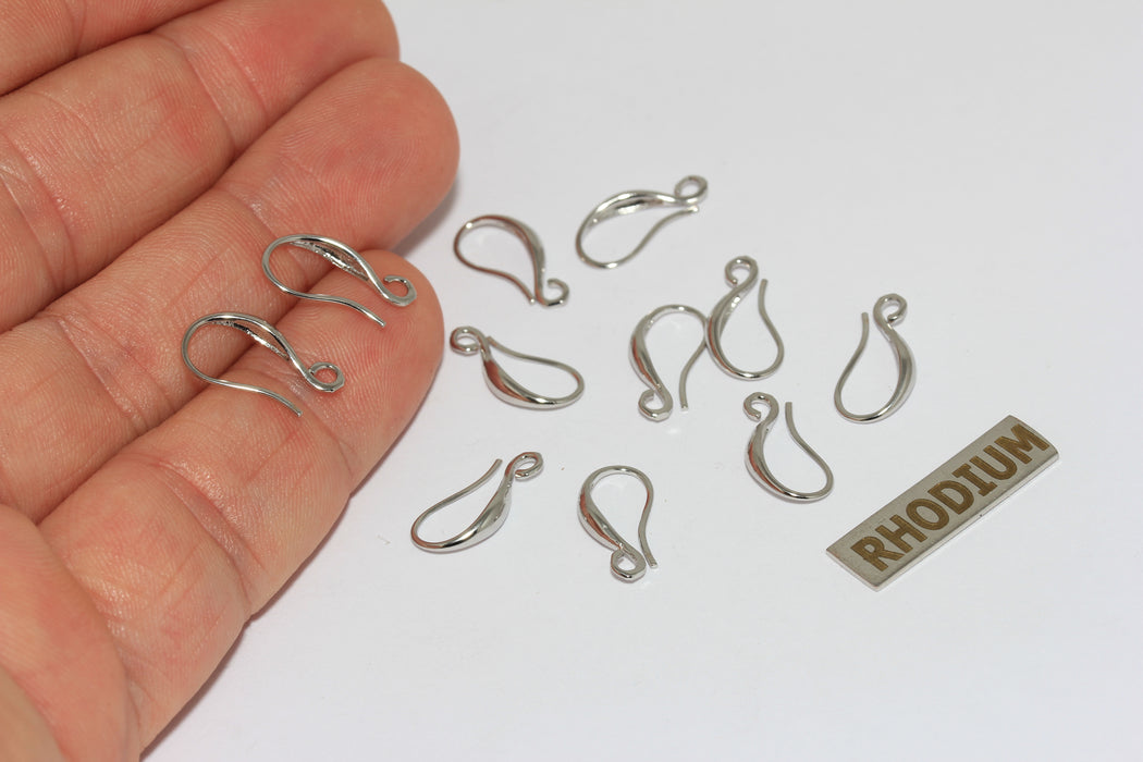 Ganci per orecchini placcati in argento 8x15 mm, ami da pesca, fili per orecchini, CMR81