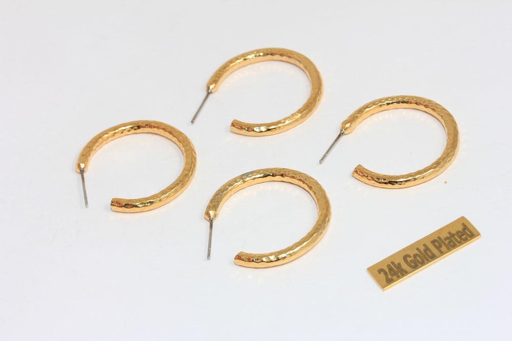 24k Shiny Gold Oval Earrings, Gold Oval Leverback Earrings, Gold Earring Clasps, Gold Plated Earrings, CMR50