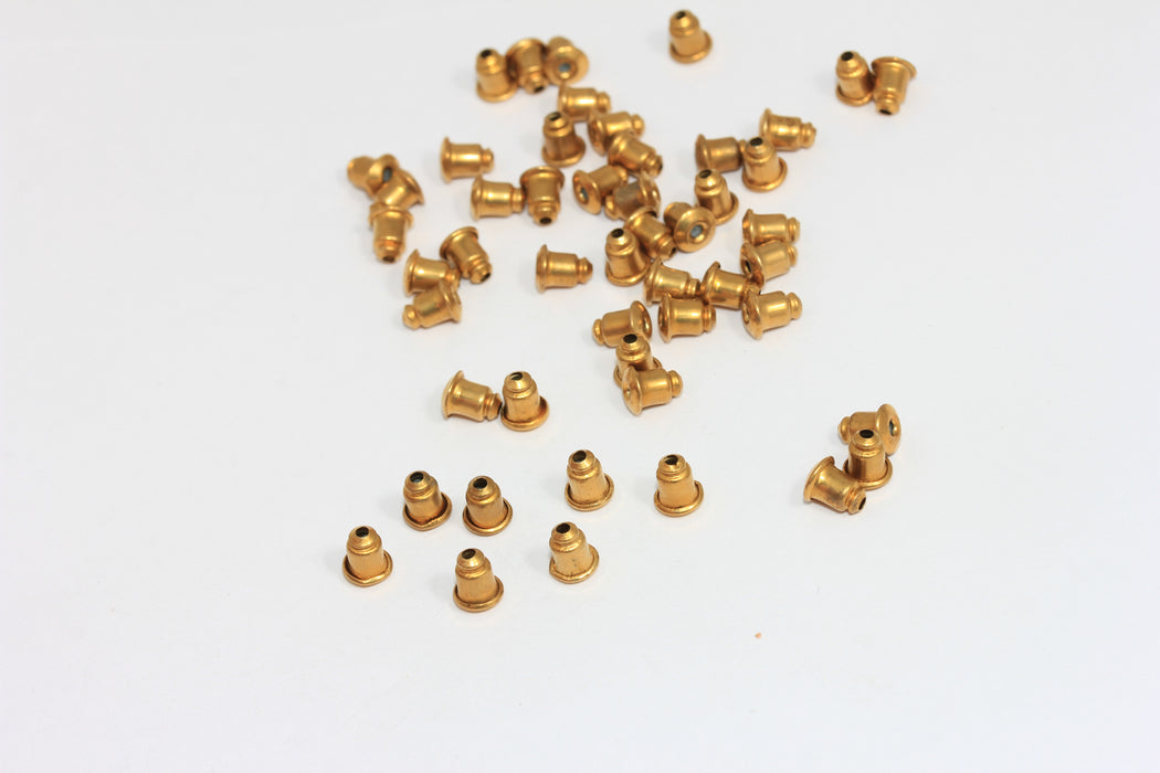 Raw Brass Earring Backs, Earring Stoppers, Earring Nuts, CMR35