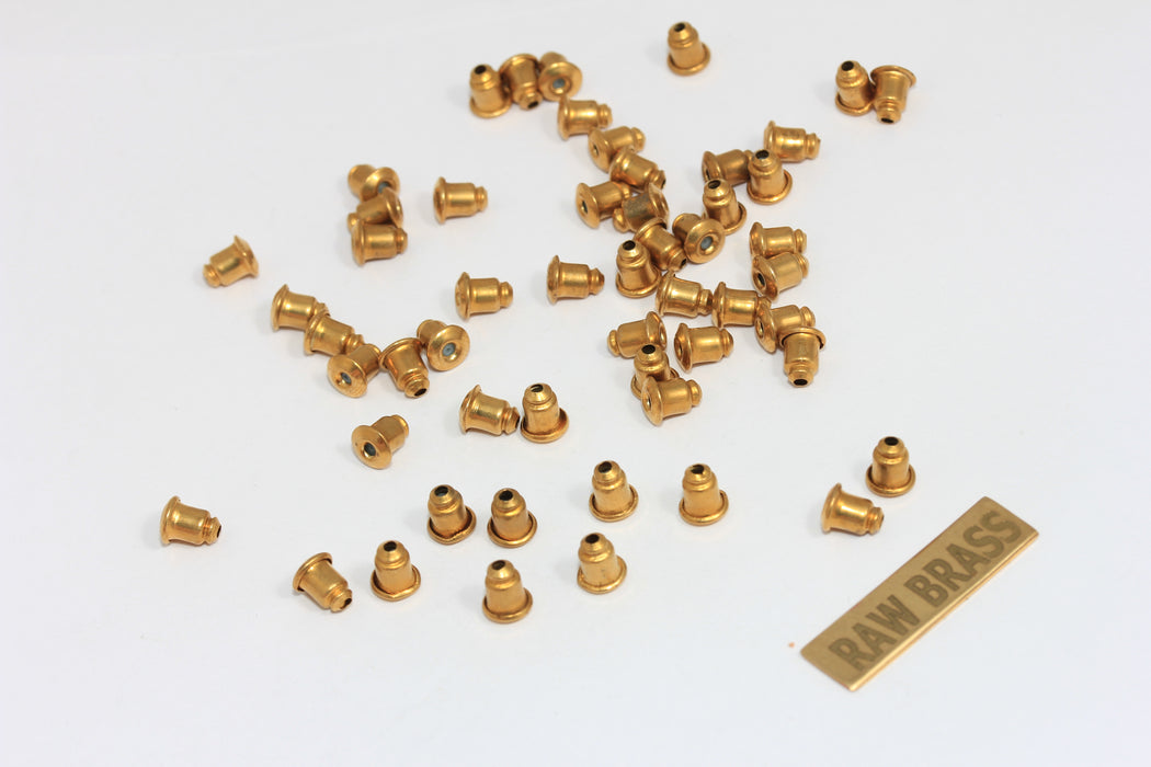 Raw Brass Earring Backs, Earring Stoppers, Earring Nuts, CMR35