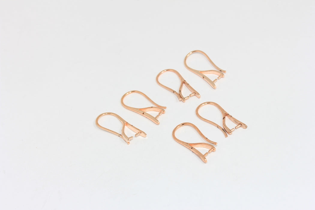 9x20mm Rose Gold Earring Hooks, Fish Hooks, Gold Ear CMR32