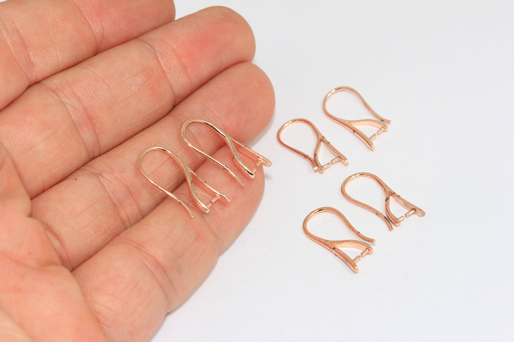 9x20mm Rose Gold Earring Hooks, Fish Hooks, Gold Ear CMR32