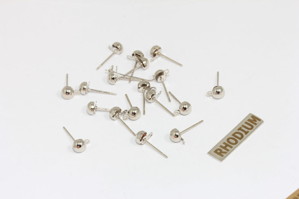 6x16mm Paslanmaz Çelik Küpe Uçları, Gümüş Kaplamalı Yuvarlak Kulak Pedi, Gümüş Küpe Ayarları, Çivi Küpe Uçları, Takı Yapımı, CMR26