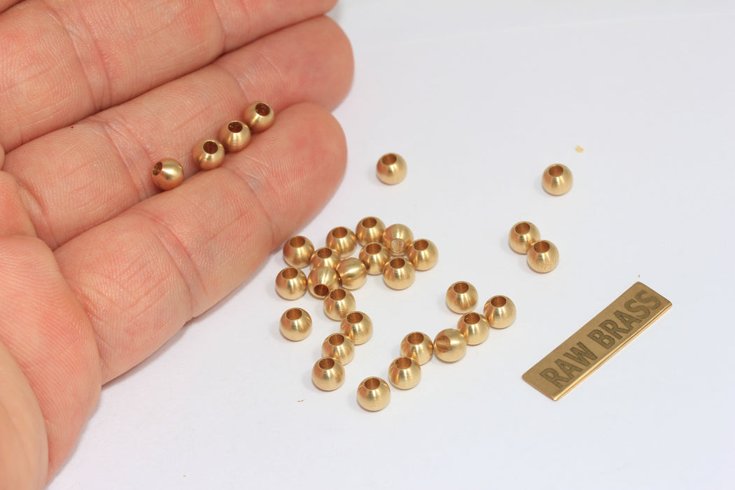 Perline in ottone grezzo da 5 mm, perline distanziatrici, perline cave, piccole BDS5