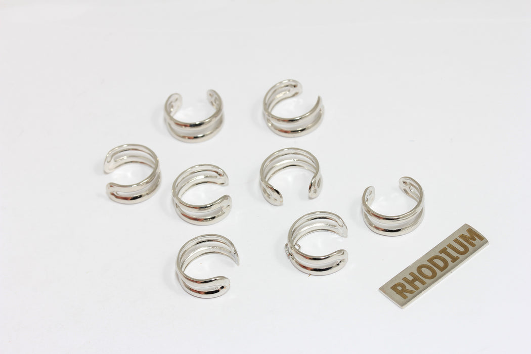 Orecchino a cerchio placcato rodio da 13 mm, delicato, CMR14
