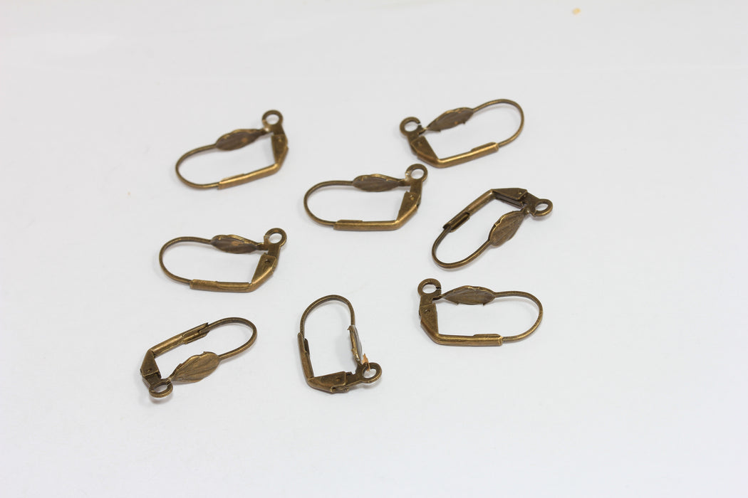 Orecchini in bronzo antico 9x17 mm, orecchini a leva, montature per orecchini, AE159