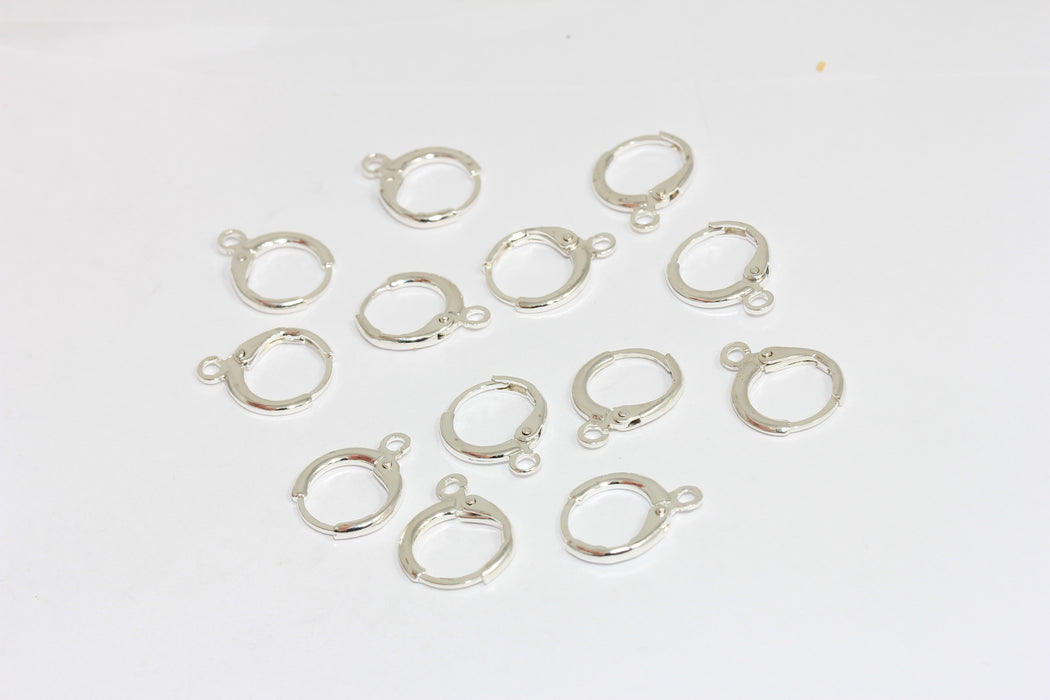 12x15mm Silver Color Earrings, Leverback Earrings, Silver         CMR10
