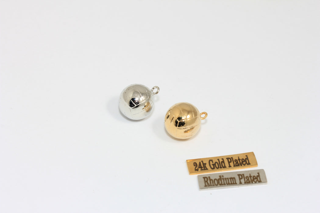 12 mm Rodyum Kaplama Top Boncuklar, Basketbol Boncukları, Düşen Top Boncuklar, Basketbol Takıları, MTE504