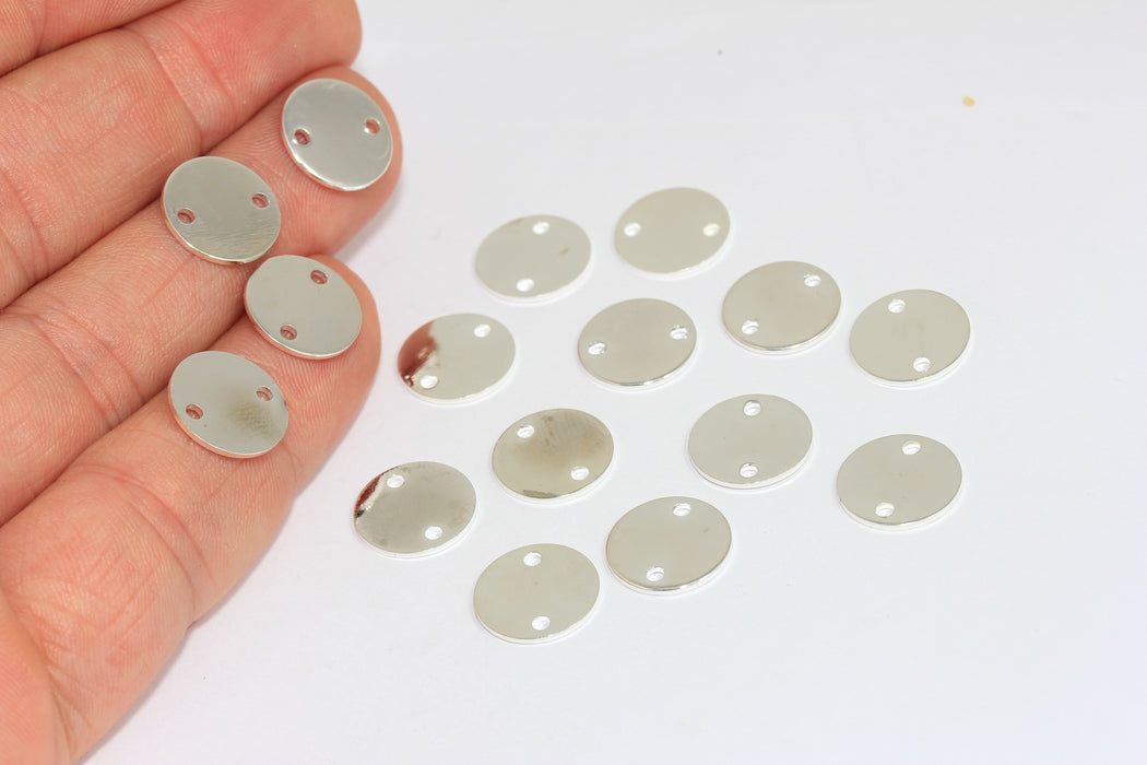 12 mm Gümüş Kaplama Madeni Paralar, Tılsımlar, Yuvarlak Disk, İki ALS43