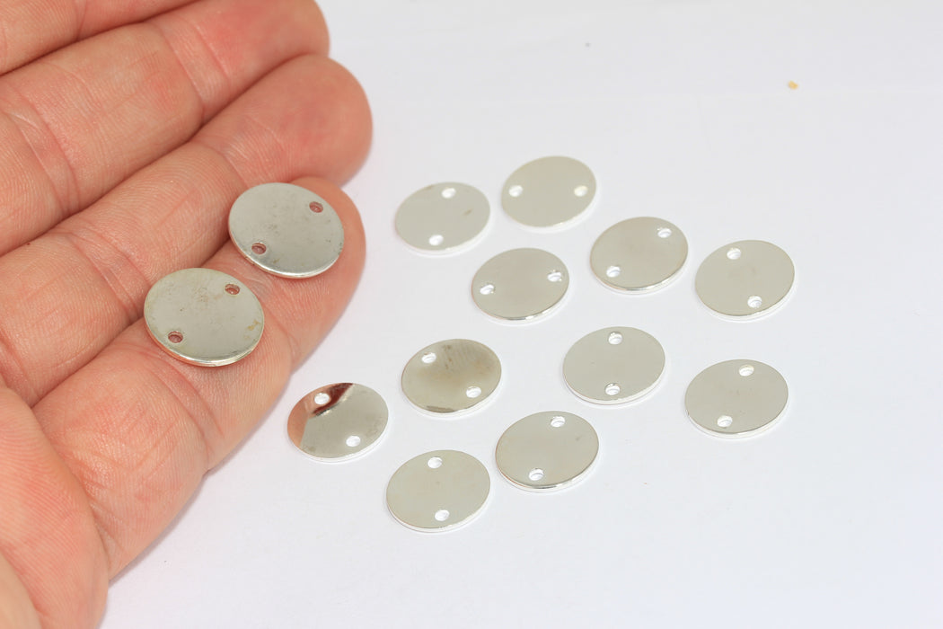 12 mm Gümüş Kaplama Madeni Paralar, Tılsımlar, Yuvarlak Disk, İki ALS43
