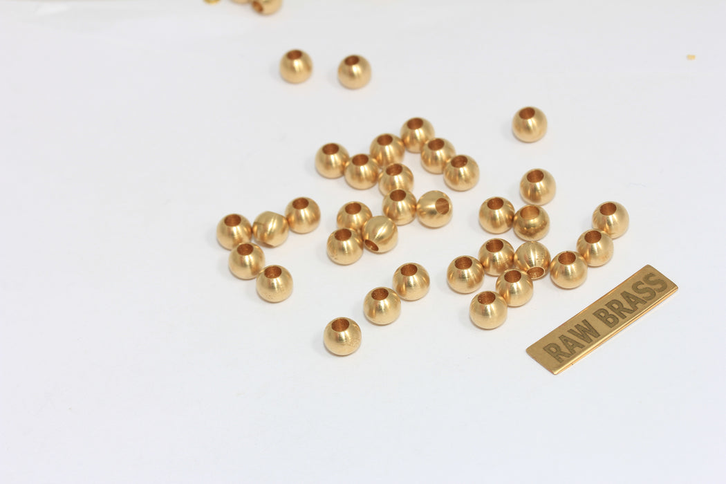 Perline distanziatrici in ottone grezzo da 6 mm, perline in ottone grezzo BDS6