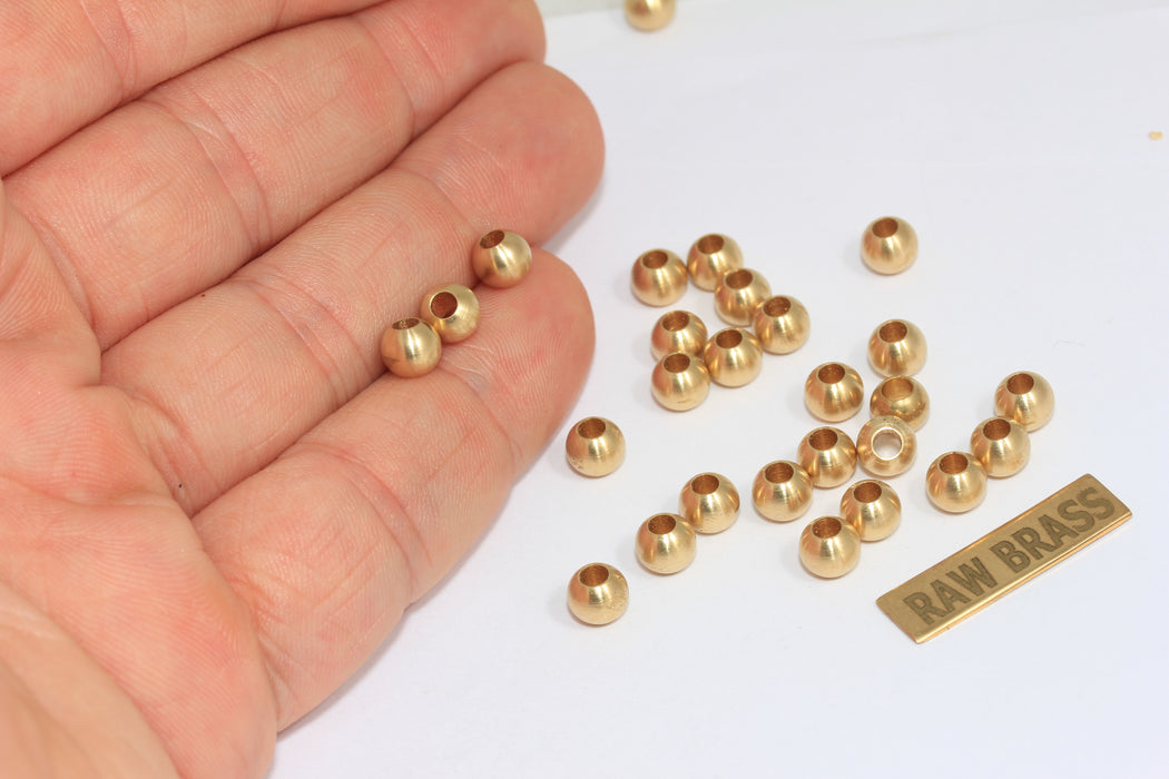 Perline distanziatrici in ottone grezzo da 6 mm, perline in ottone grezzo BDS6