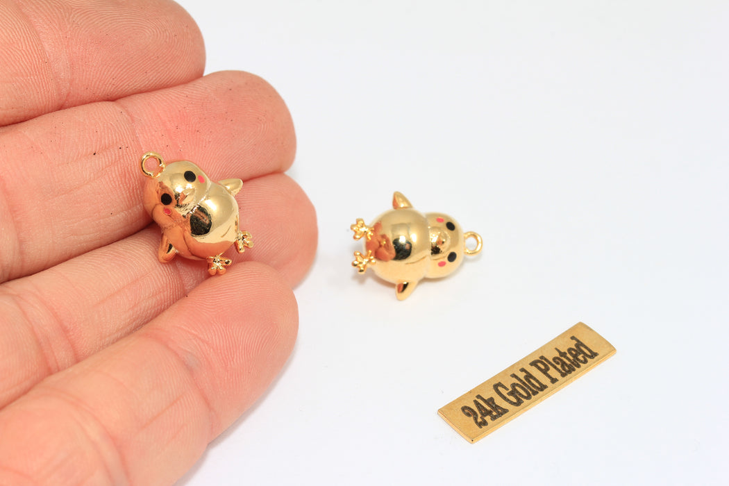 8x10mm Rodyum Kaplama Kuş, Kuş Charm, Küçük Kuş Boncukları, MTE633-1