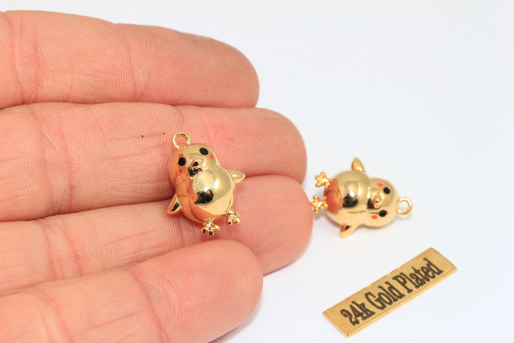 8x10mm Rodyum Kaplama Kuş, Kuş Charm, Küçük Kuş Boncukları, MTE633-1