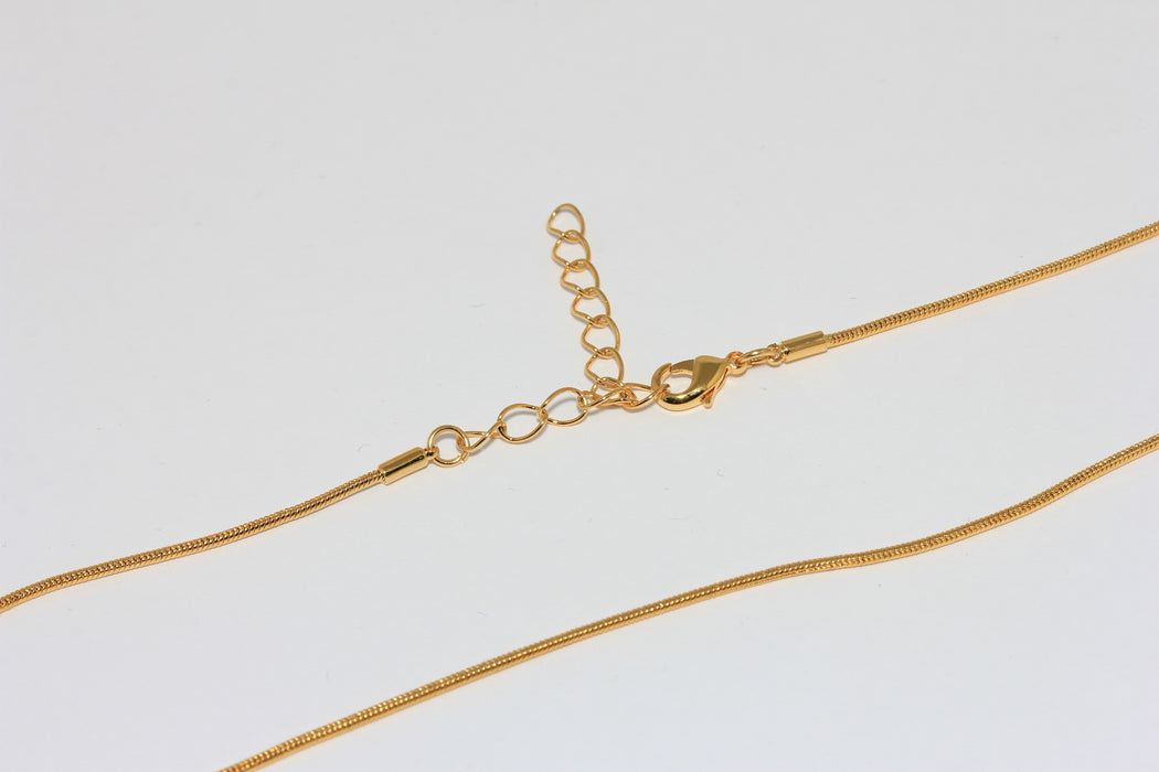 1,2mm 24k Shiny Gold Snake Necklace, Finished Snake Necklace,