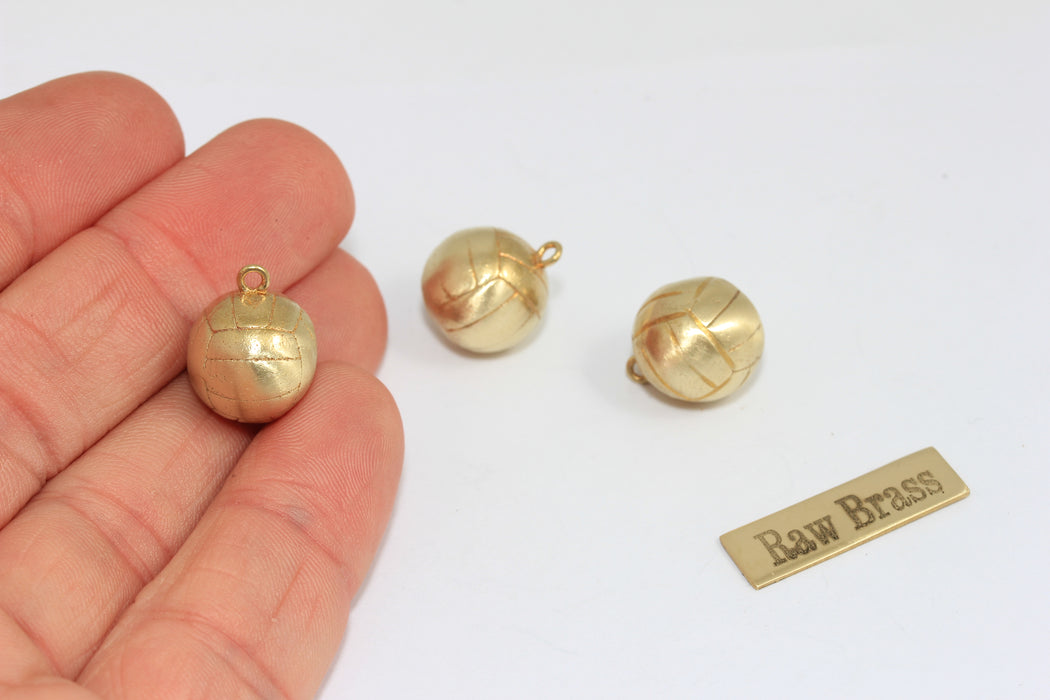 Perline a forma di palla da basket, pendenti a forma di palla da basket, placcate in rodio da 12 mm, MTE504