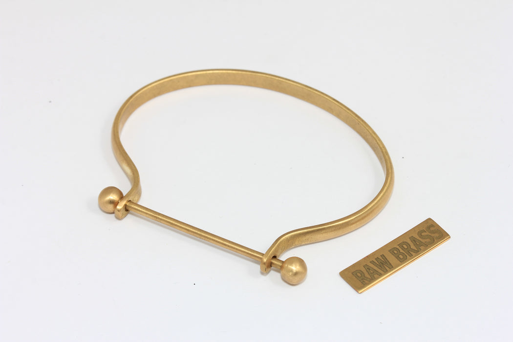 Bracciale rigido piatto in ottone grezzo da 4,7 mm, bracciale rigido impilabile in ottone grezzo, bracciale regolabile in ottone grezzo, XP85