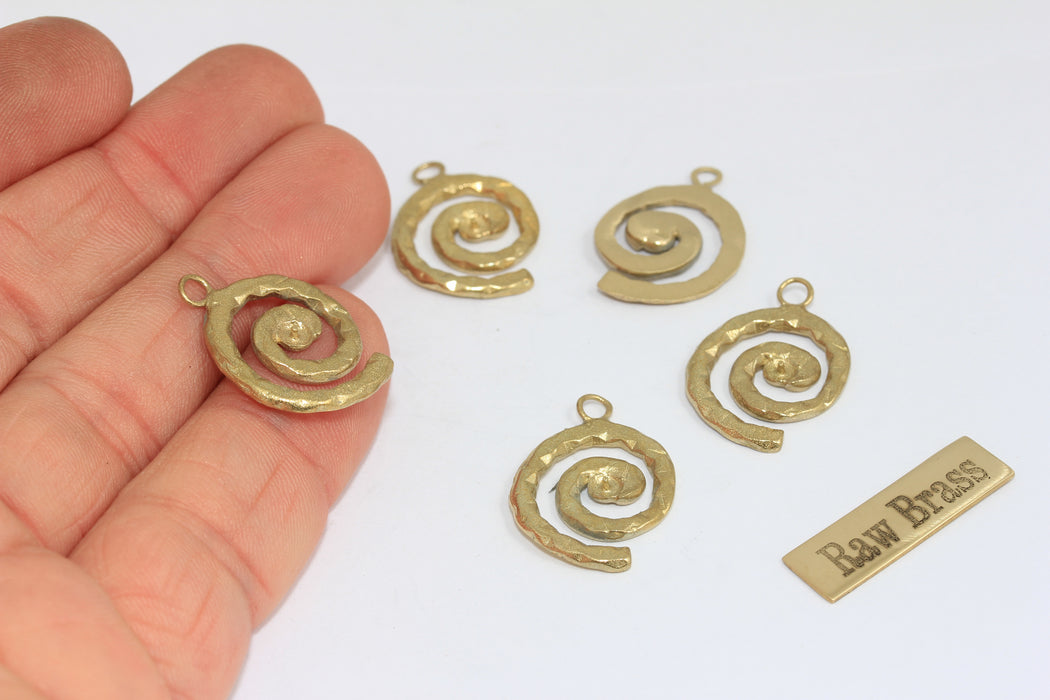 Ciondolo a forma di conchiglia in ottone grezzo da 28x29 mm, ciondolo per collana di conchiglie, ROSE262