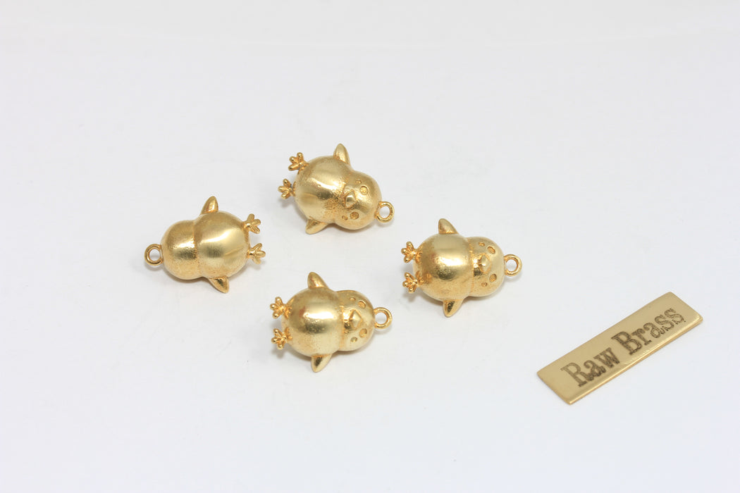 Ciondolo a forma di uccello placcato rodio 8x10 mm, perline a forma di uccello, MTE633-1