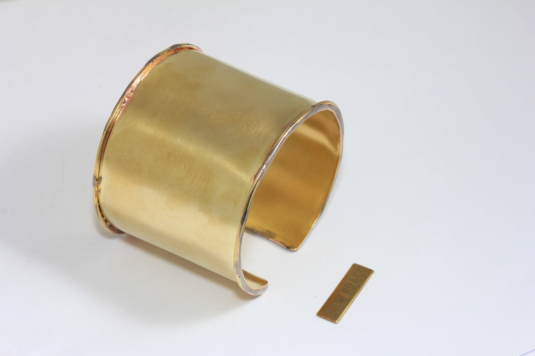 Raw Brass Cuff Bracelet, Inner 47mm Inlay Bangle, DIY Findings, TVF64A1