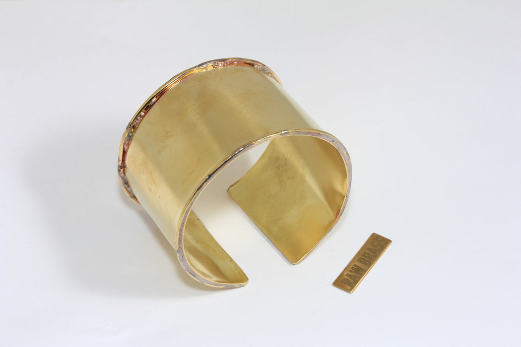 Raw Brass Cuff Bracelet, Inner 35mm Inlay Bangle, DIY Findings, TVF64A2