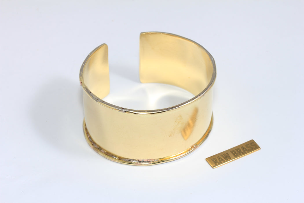 Raw Brass Cuff Bracelet, Inner 35mm Inlay Bangle, DIY Findings, TVF64A2