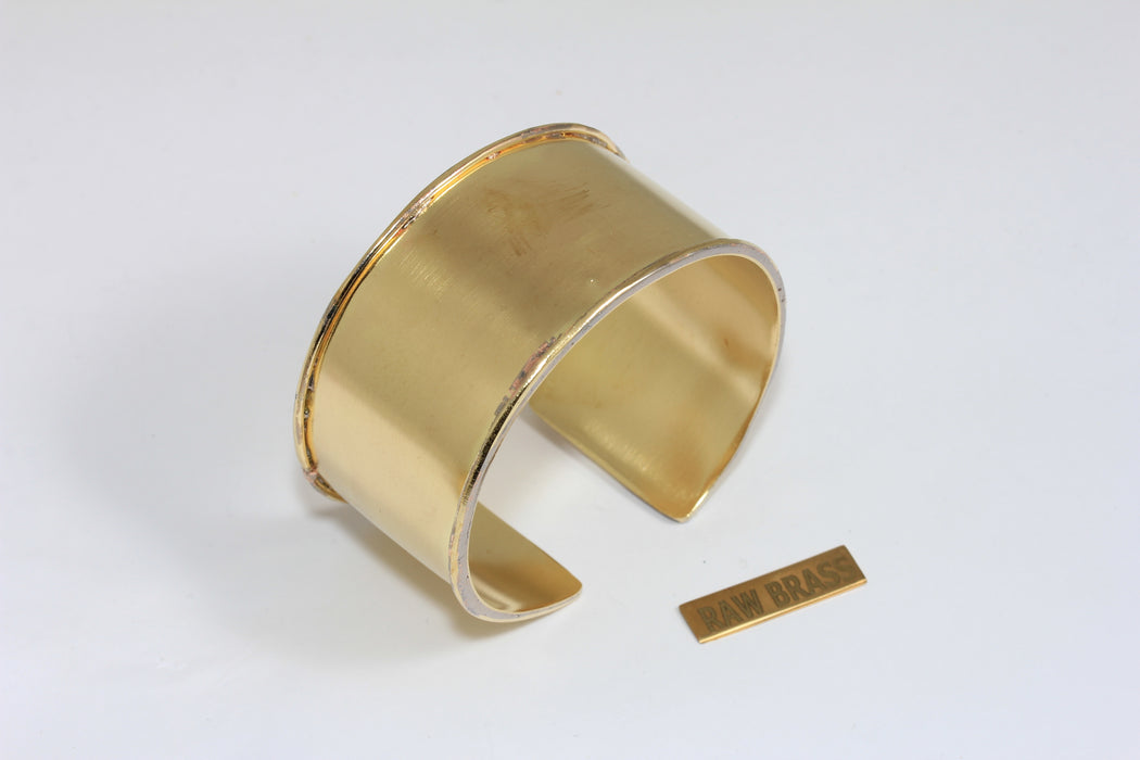 Raw Brass Cuff Bracelet, Inner 27mm Inlay Bangle, DIY Findings, TVF64A3