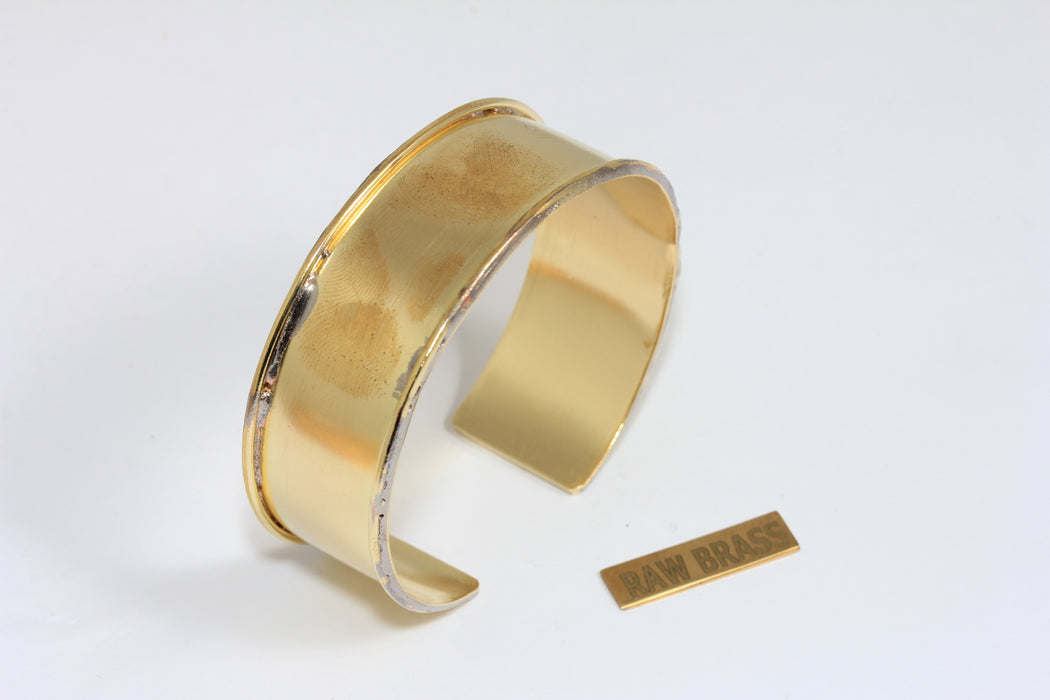 Raw Brass Cuff Bracelet, Inner 22mm Inlay Bangle, DIY Findings, TVF64A4