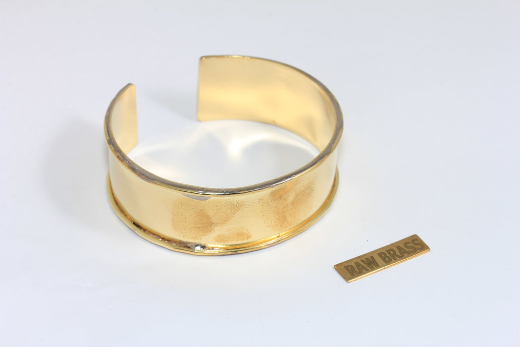 Raw Brass Cuff Bracelet, Inner 22mm Inlay Bangle, DIY Findings, TVF64A4