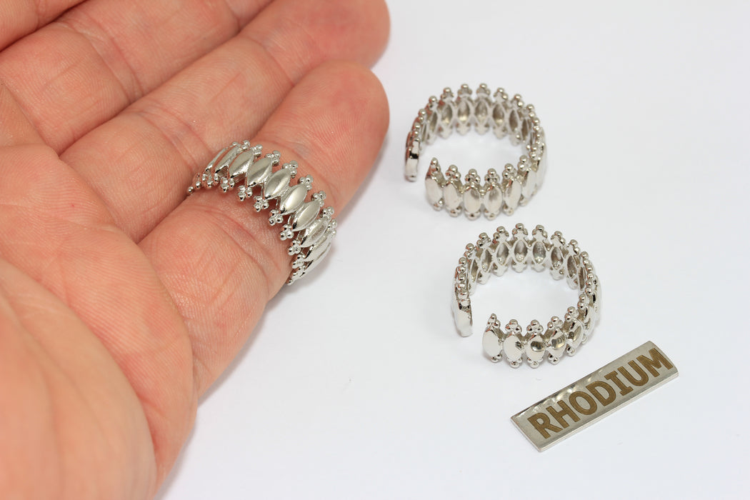 16-17mm Rhodium Plated Rings, Adjustable Ring Settings,  XP107
