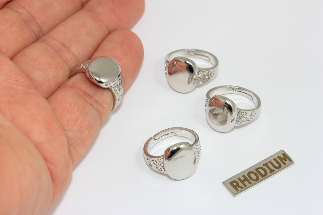 16-17 mm Rodyum Kaplama Yüzükler, Yuvarlak Yüzükler, Madeni Para Yüzükleri, XP227
