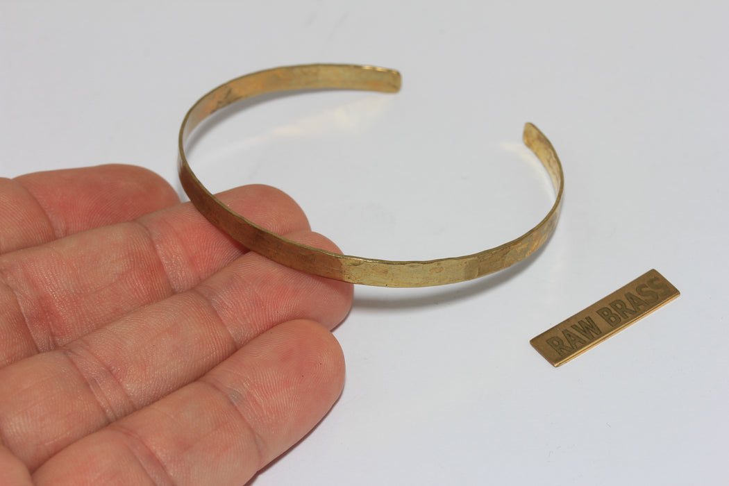 47mm Raw Brass Bracelet Bangle, Hammered Bracelet Cuff, Domed Bracelet, TVF22A