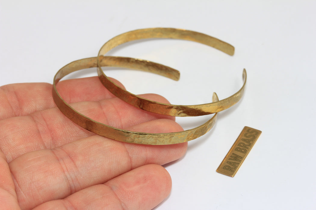 47mm Raw Brass Bracelet Bangle, Hammered Bracelet Cuff, Domed Bracelet, TVF22A