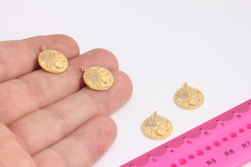 Shiny Gold CZ Moon