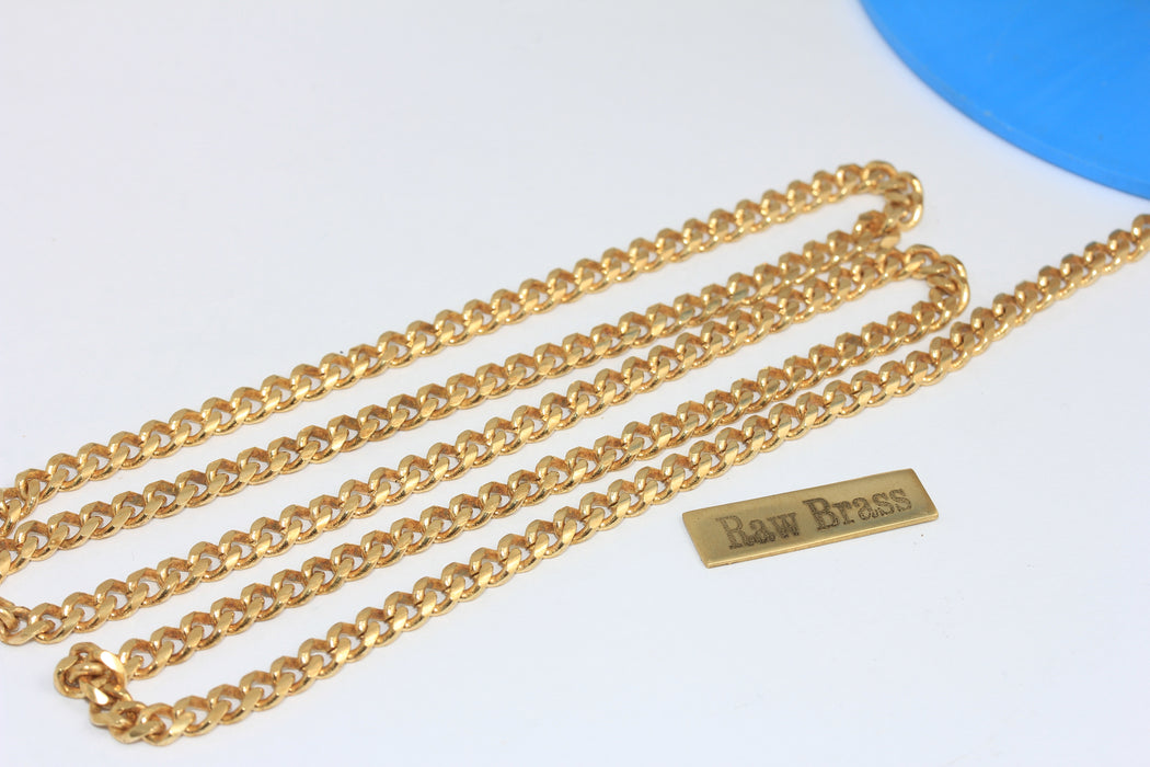 4,5x6mm Ham Pirinç Yüzlü Zincir, Bordür Zinciri, Yüzlü Bordür THE170