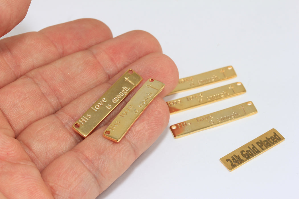7x33mm 24 Ayar Parlak Altın Külçe Tılsımlar, Onun Sevgisi Yeterli, XP48