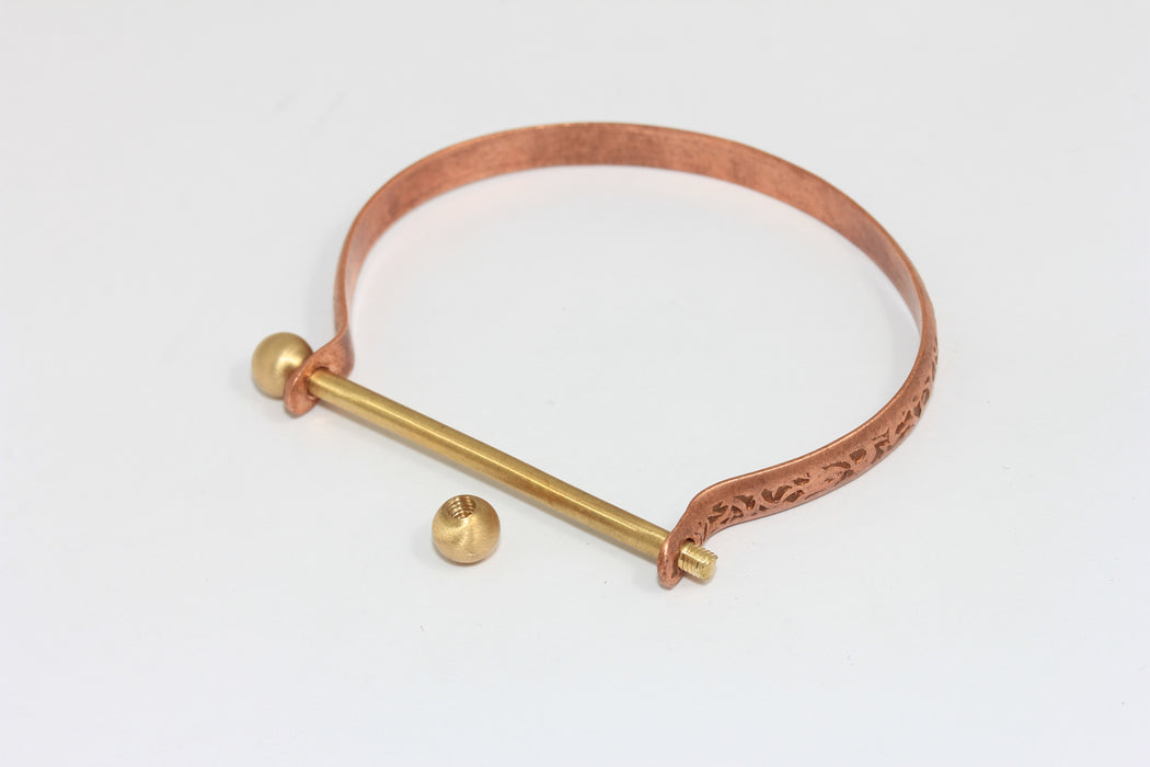 Bracciale rigido piatto in ottone grezzo da 4,7 mm, bracciale rigido impilabile in ottone grezzo, bracciale regolabile in ottone grezzo, XP85