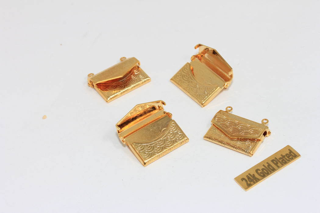 17x22mm 24 Shiny Gold Envelope Charms, Opening Envelope Charms, XP108